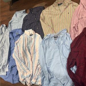 Men’s Brand Name Clothing Lot – 20 Pc Button-Down Shirts & Sweaters Size XL-XXL